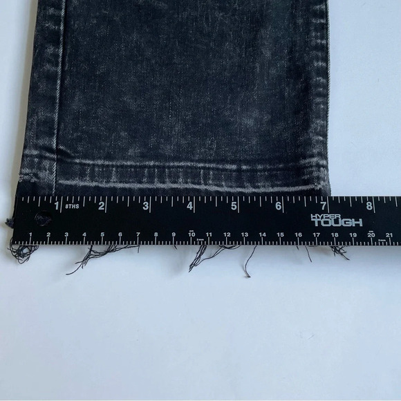 Liverpool The Straight Jeans 6/28 Black Acid Wash Raw Hem Grunge Streetwear - Picture 9 of 14